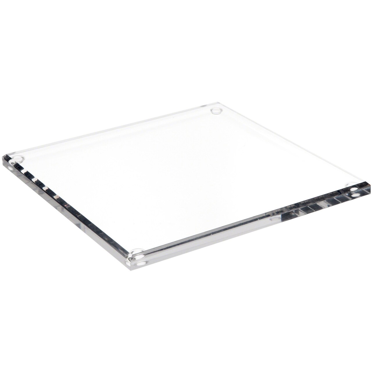 Plymor Clear Acrylic Square Beveled Display Base, 9" W x 9" D x 0.5" H